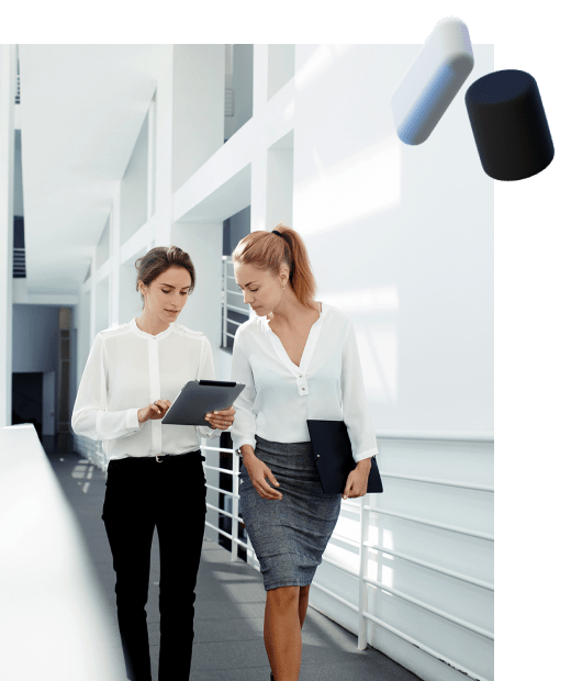 Business consultants reviewing documents together